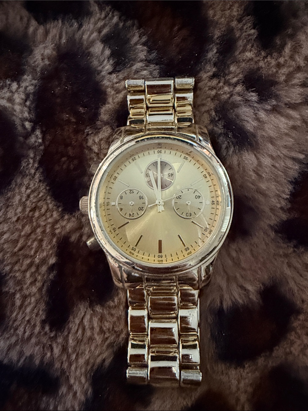 Gold-Tone Men's Chronograph Style Watch